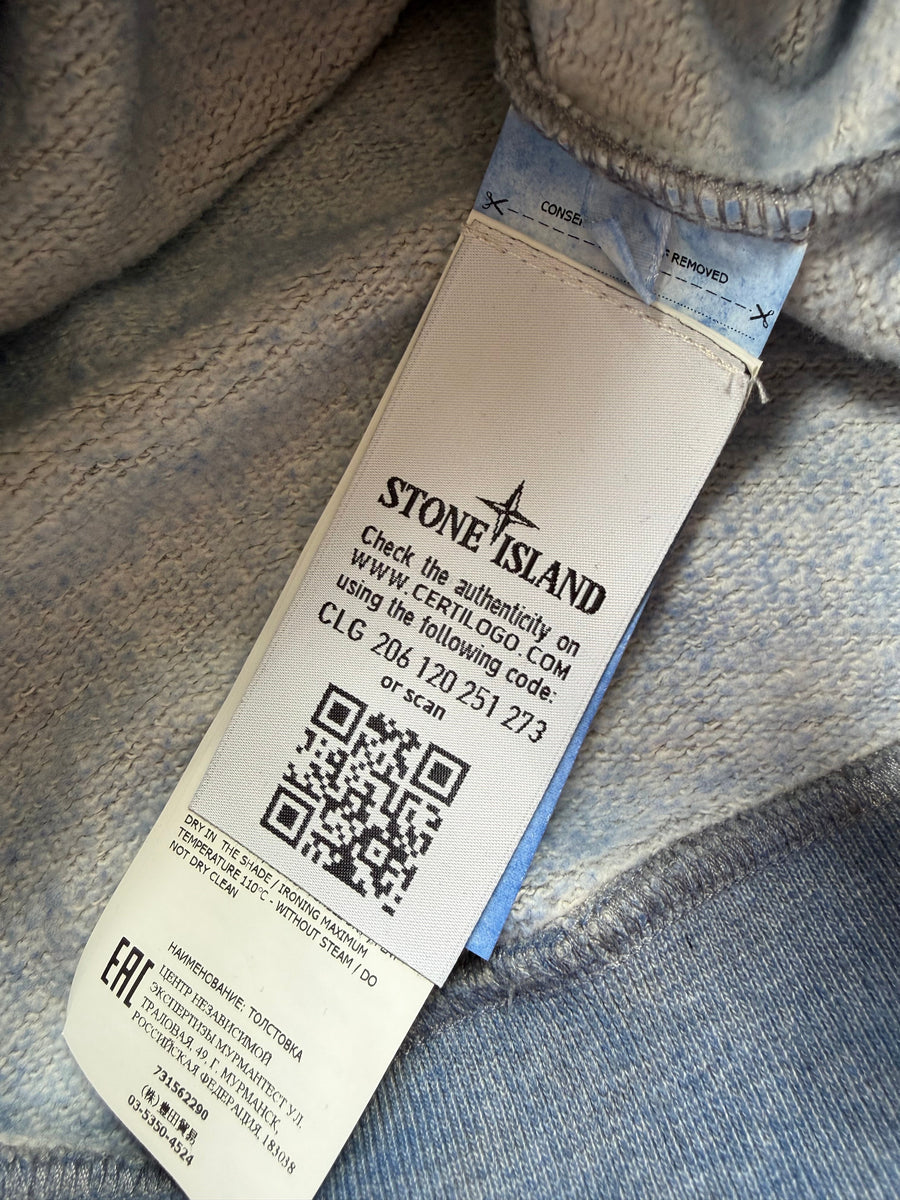 Sweat Stone Island Dust Colour Treatment Gris/Bleu
