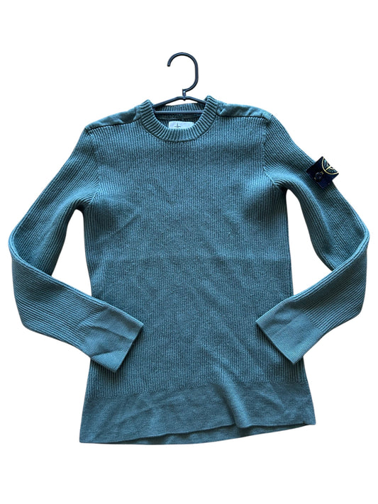 Pull en laine kaki tressé Stone Island