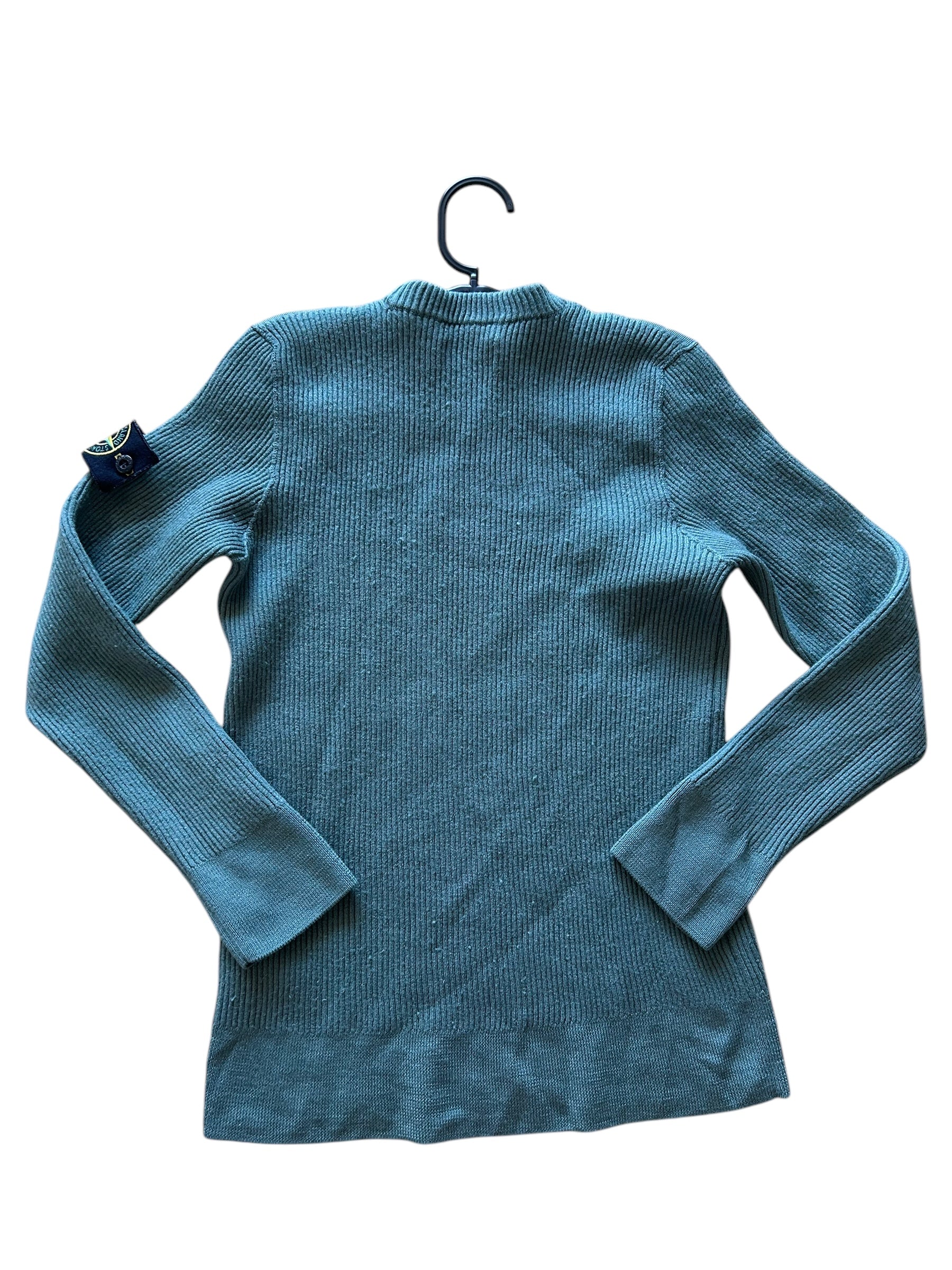 Pull en laine kaki tressé Stone Island