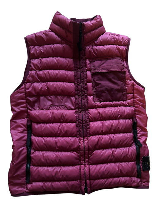Veste matelassé Stone Island sans manches bordeaux/ rouge