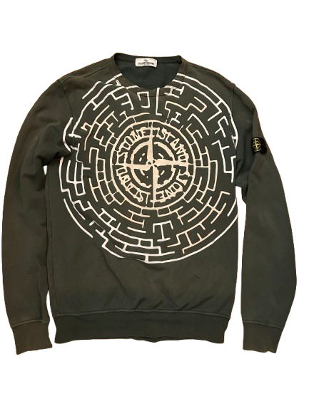 Pull stone island vert avec motif