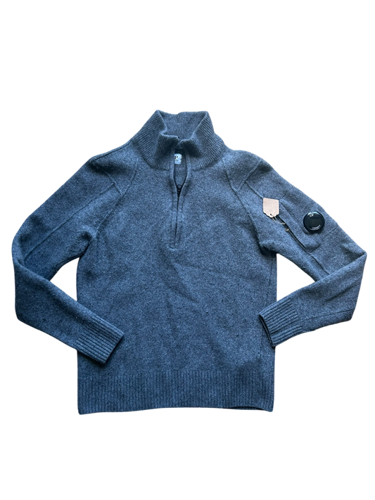 Pull half zip gris en laine