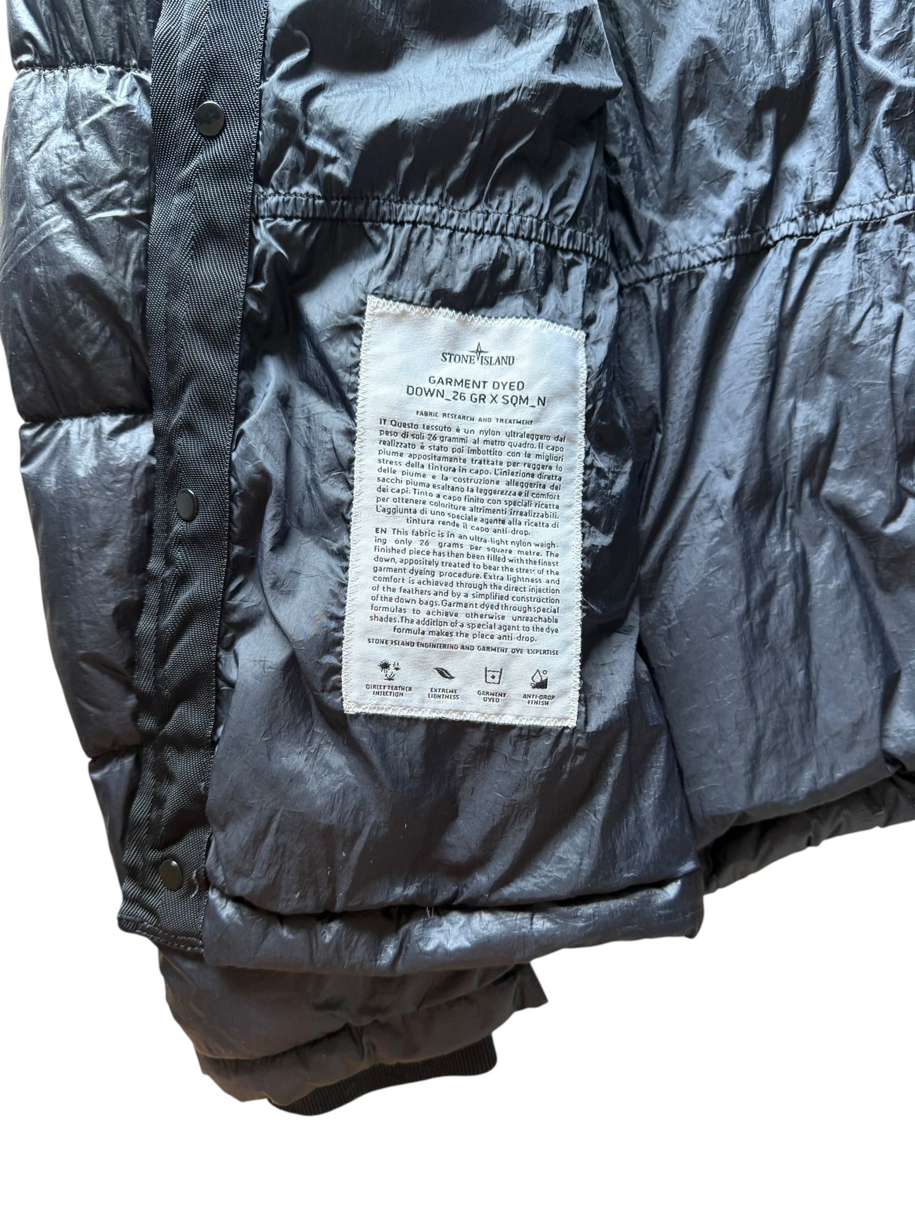 Doudoune Stone Island marine down jacket avec boutons et zip