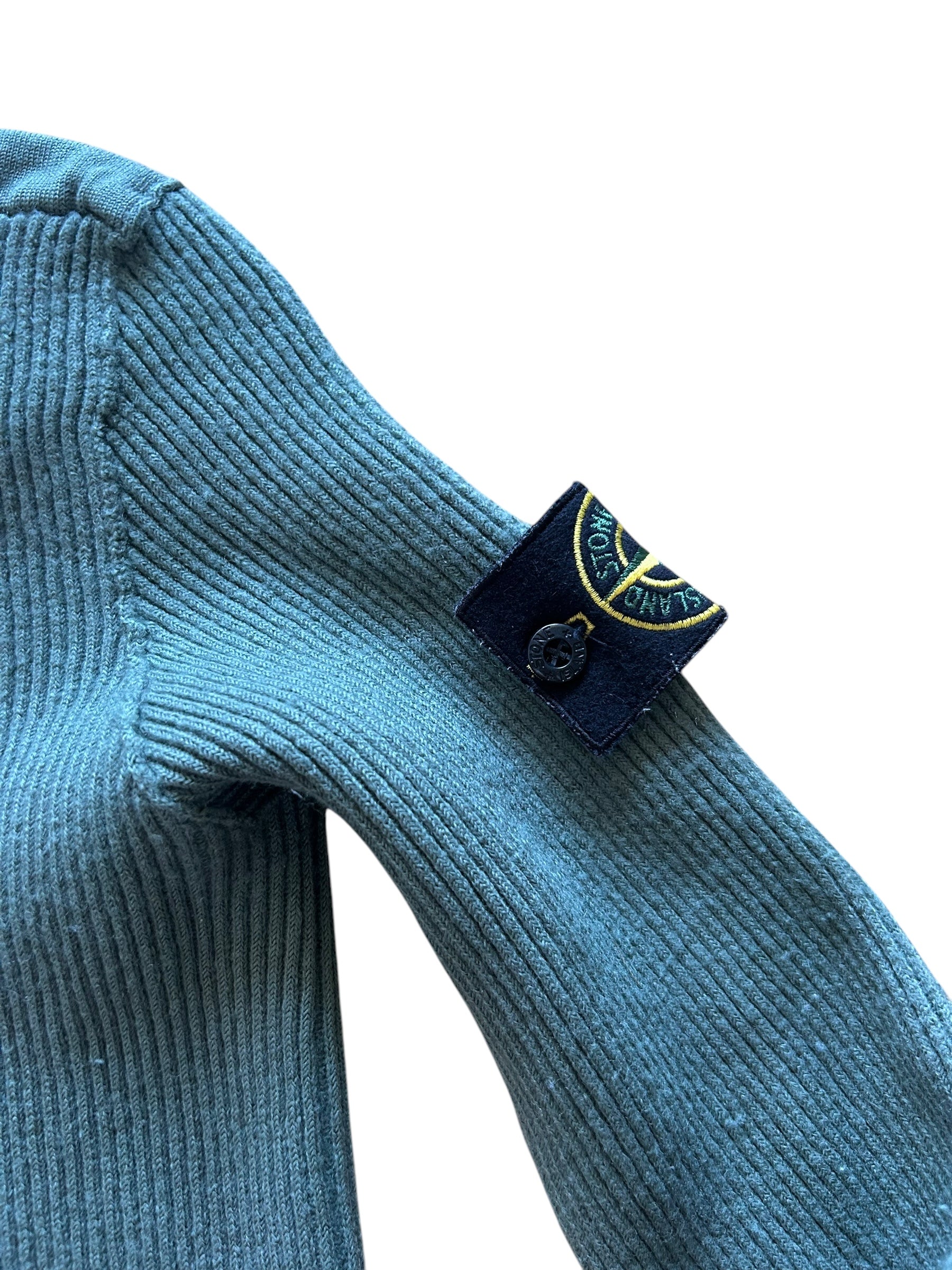 Pull en laine kaki tressé Stone Island