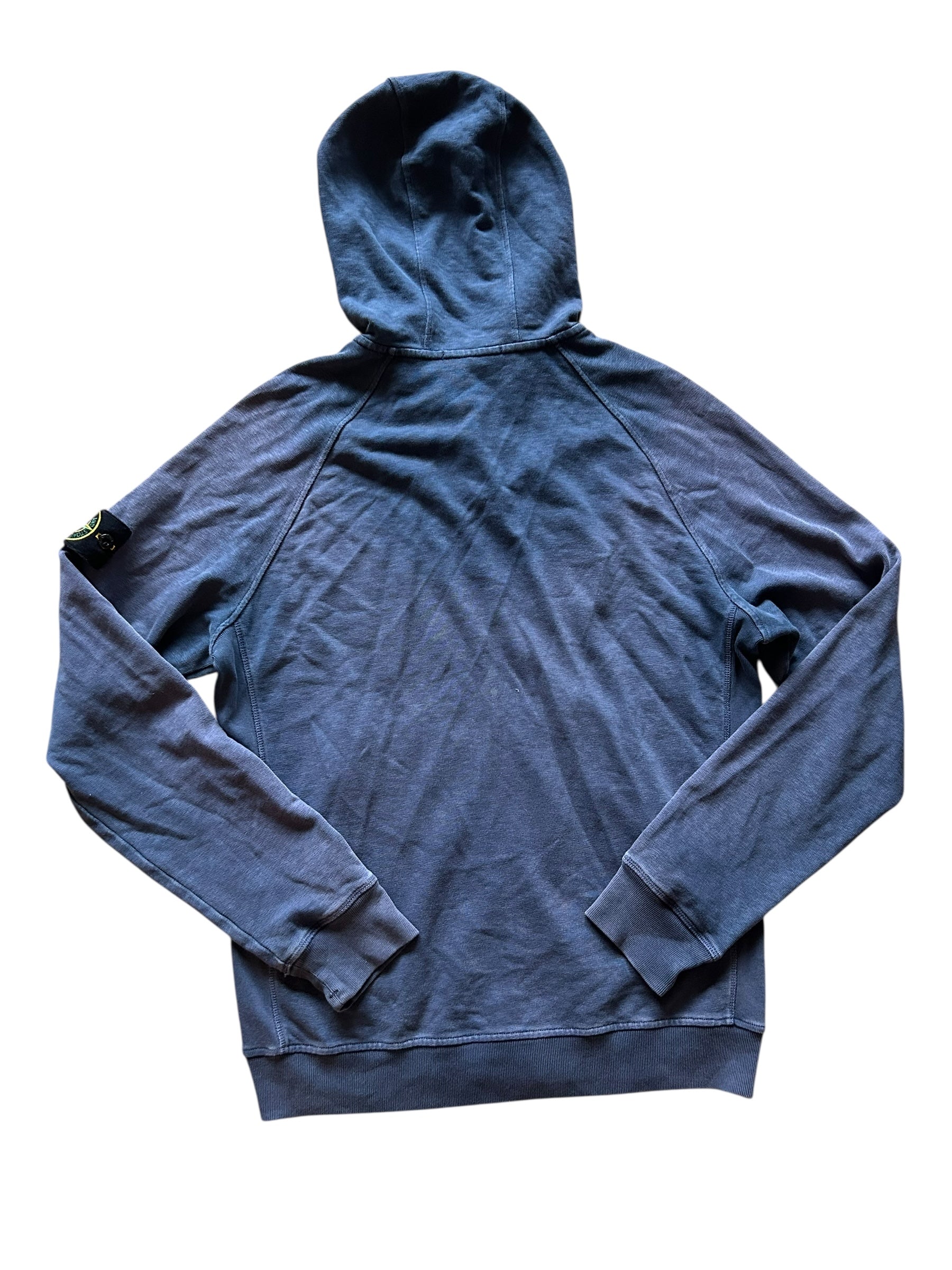 Pull Stone Island zip effet délavé bleu