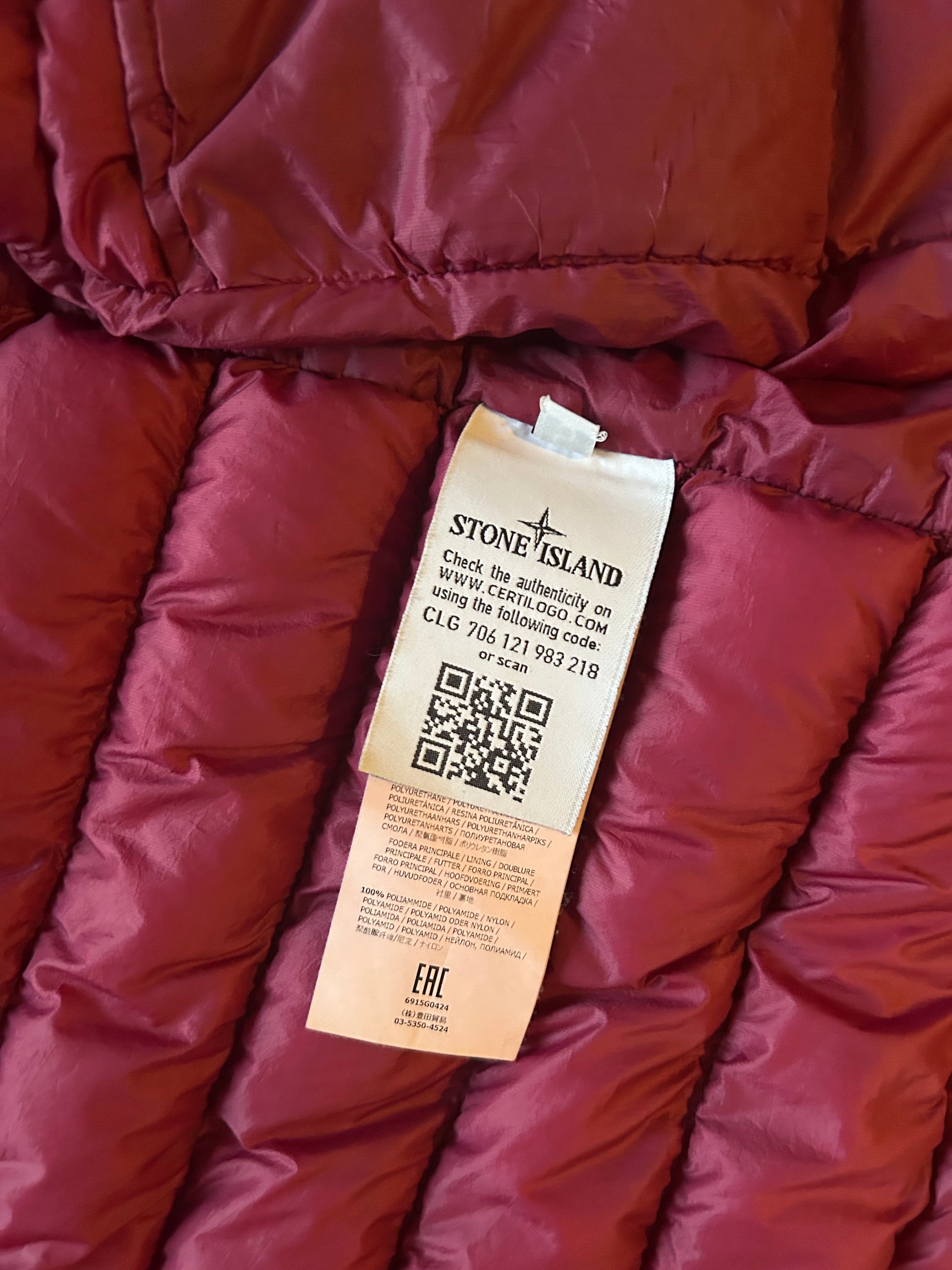 Veste matelassé Stone Island sans manches bordeaux/ rouge