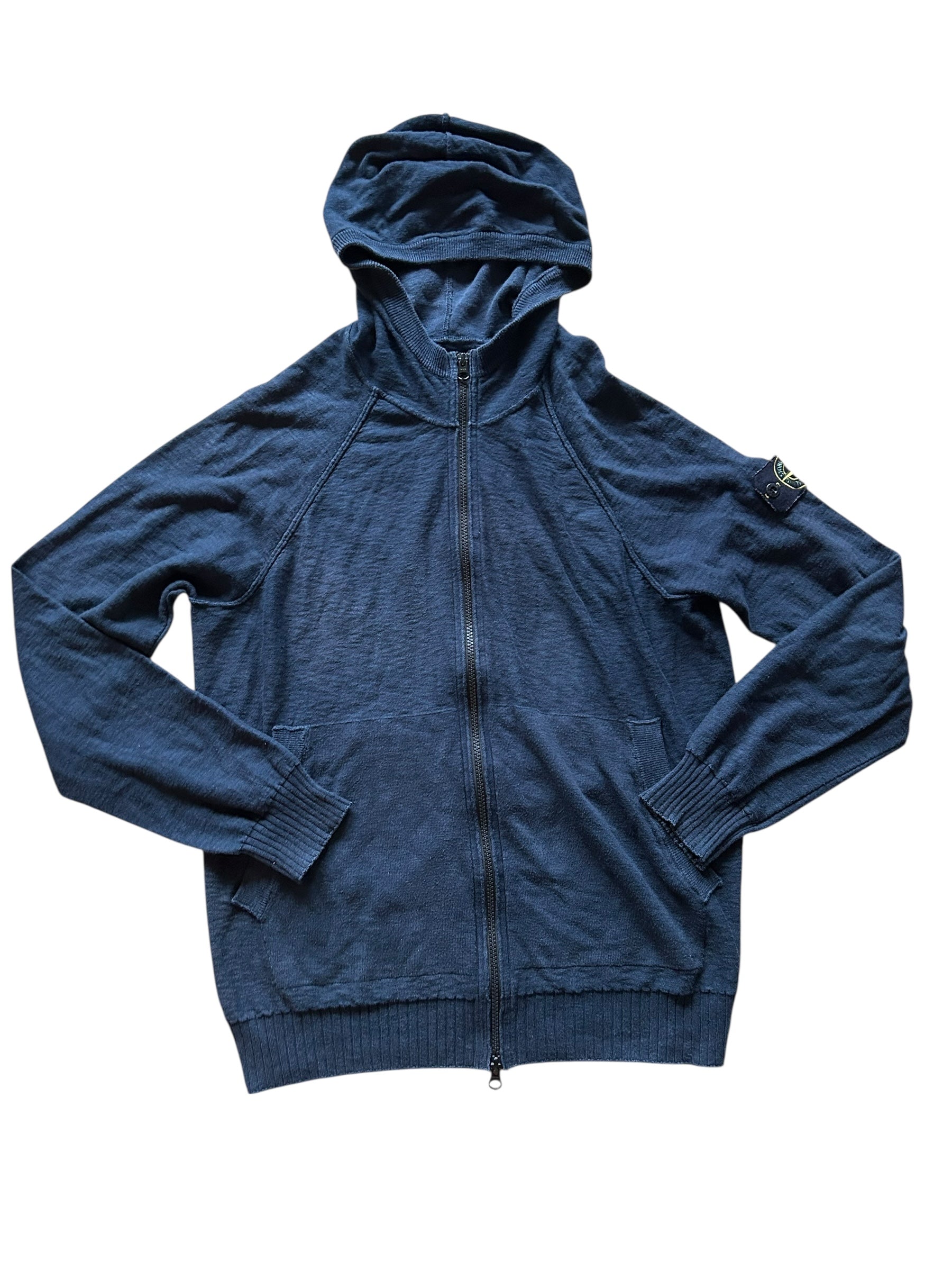 Pull Stone Island zip fin bleu marine