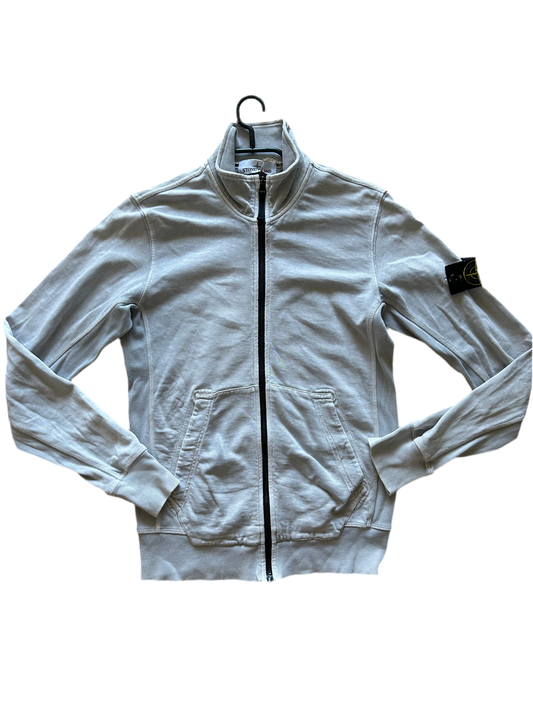 Pull Stone Island zip blanc cassé