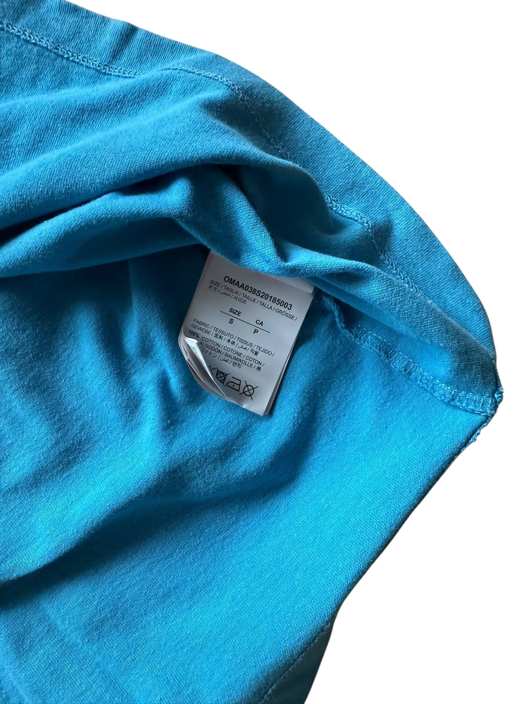 T-shirt off White bleu box logo