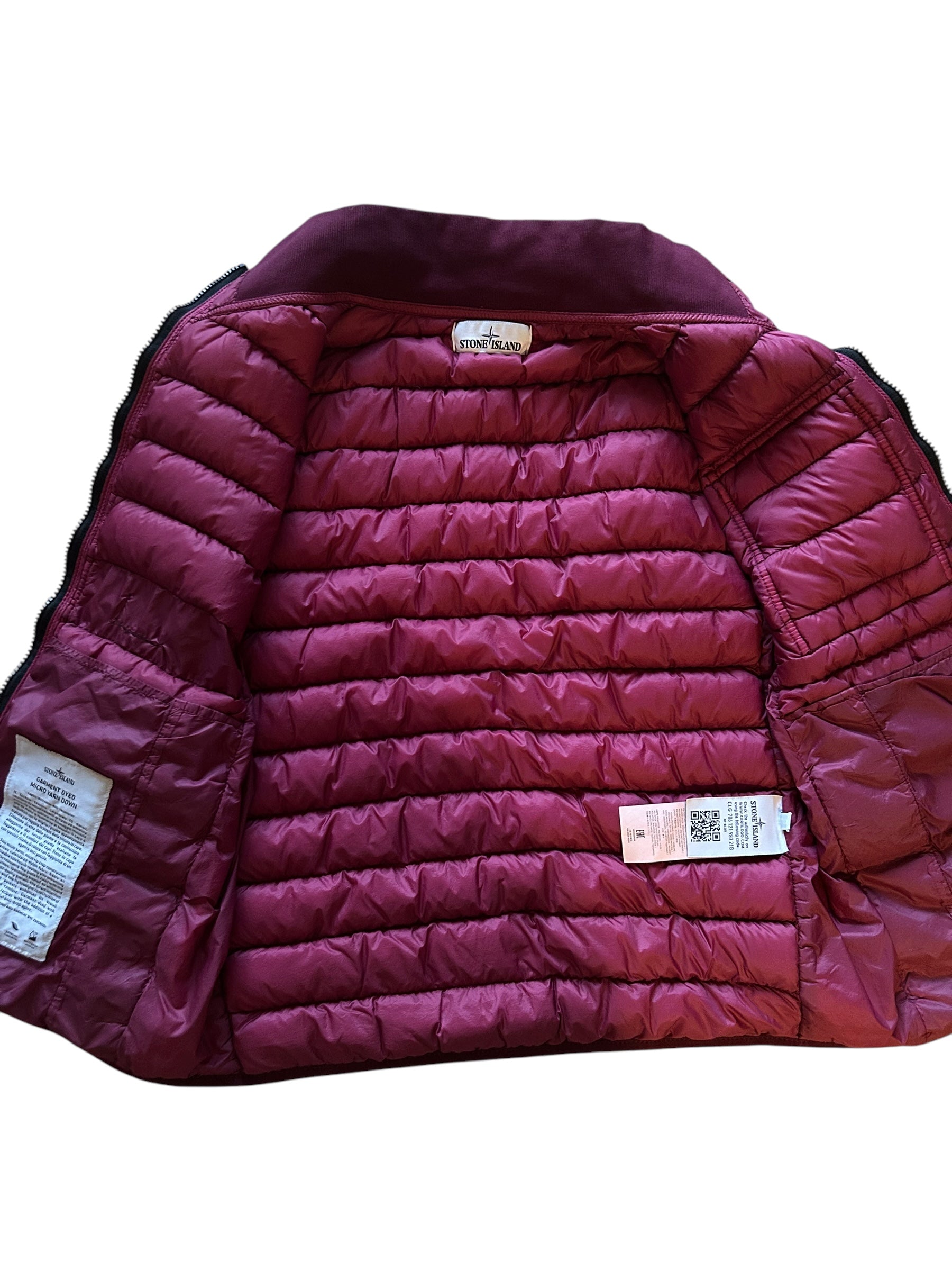 Veste matelassé Stone Island sans manches bordeaux/ rouge