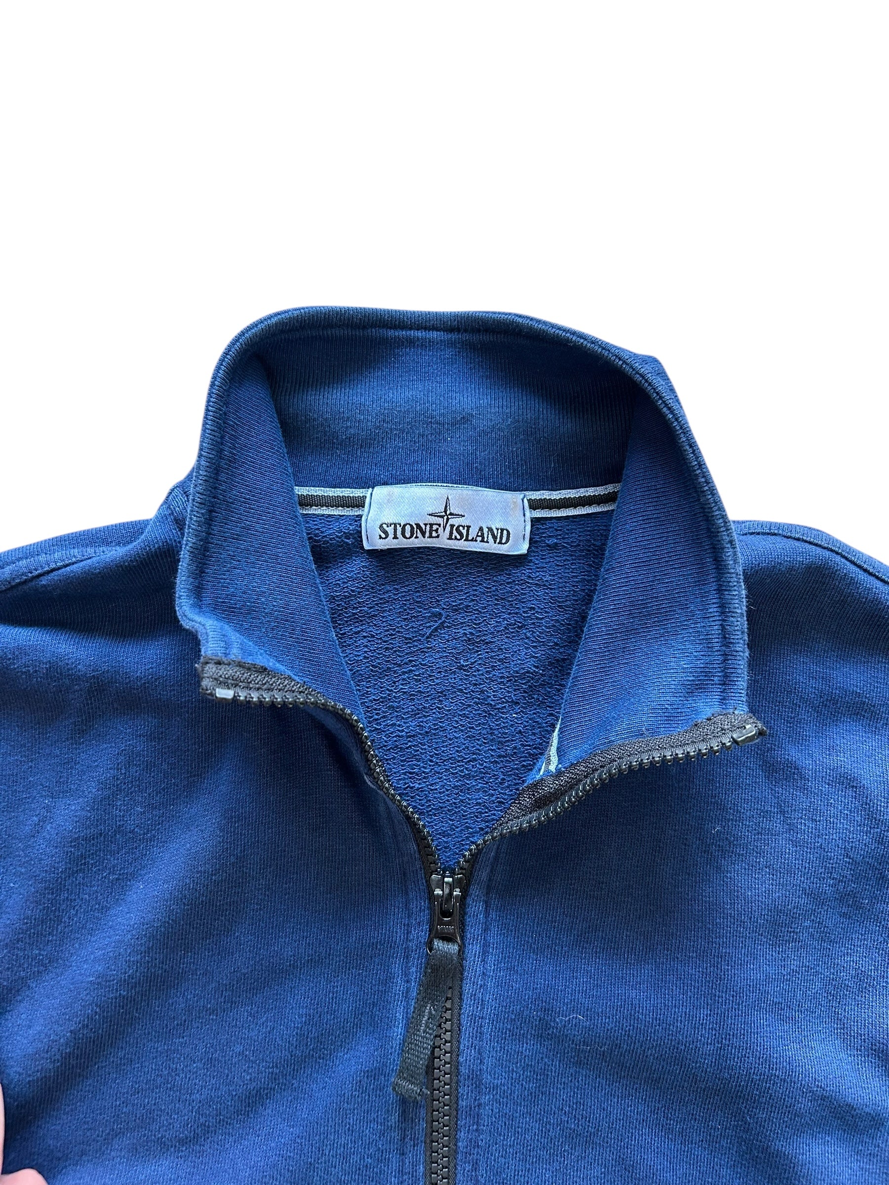 Pull zip bleu marine sans capuche