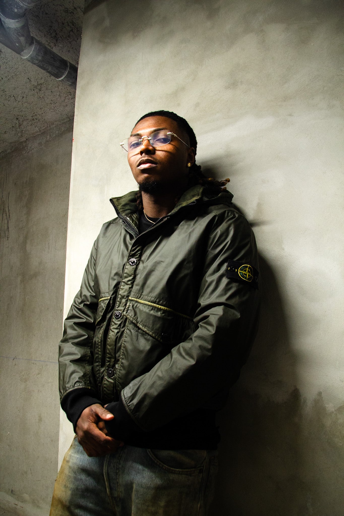 Veste aviateur Stone Island kaki