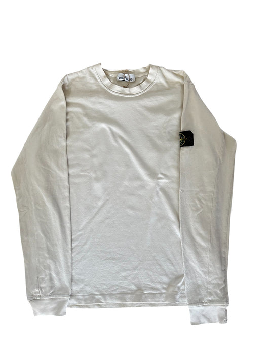 Pull blanc fin Stone Island